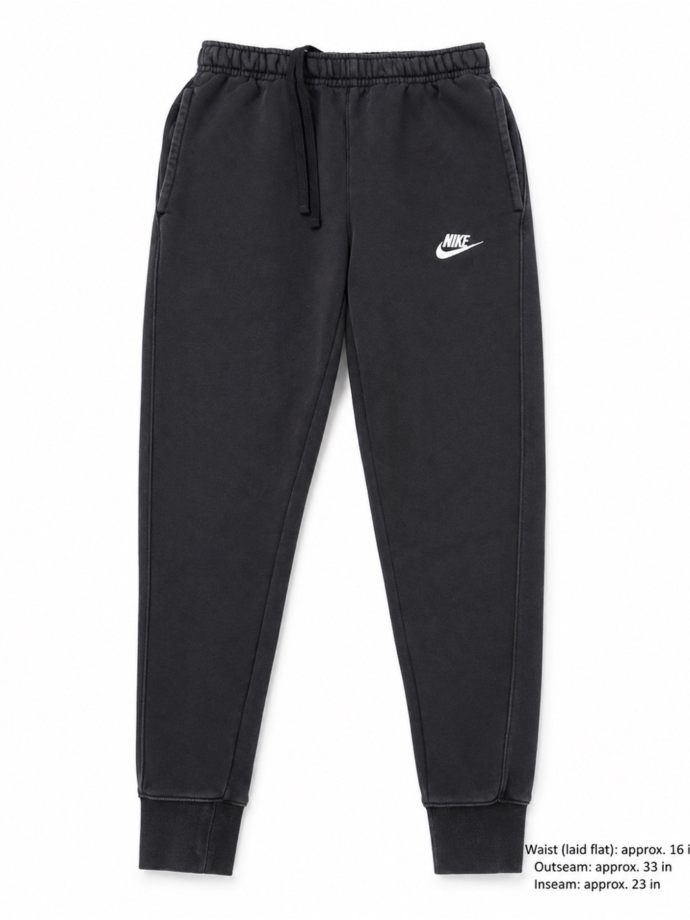 Nike Black Fleece Jogger Sweatpants White Futura Logo Tapered